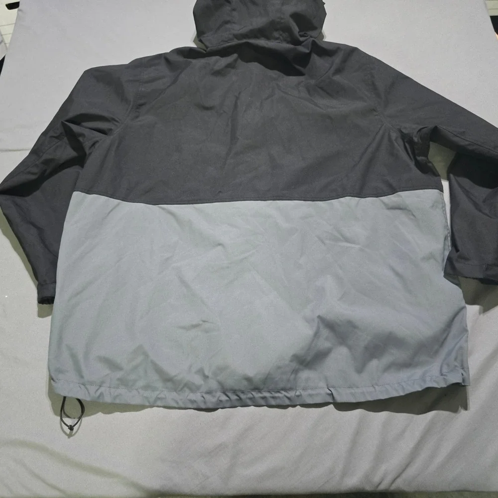 Monster Energy Windbreaker Jacket Mens 3XL Black Grey Hooded Mesh Lined Full Zip